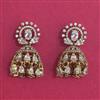 Cubic Zirconia Jhumki with Rhodium Plating 2 Tone Plating Mehndi Plating