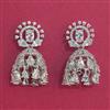 Cubic Zirconia Jhumki with Rhodium Plating 2 Tone Plating Mehndi Plating