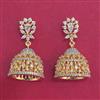 Cubic Zirconia Jhumki with Rhodium Plating 2 Tone Plating
