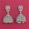 Cubic Zirconia Jhumki with Rhodium Plating 2 Tone Plating