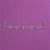 Cubic Zirconia Adjustable Bracelet With Mehndi Plating 2 Tone Plating Rhodium Plating