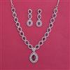 Cubic Zirconia Classic Necklace with Rhodium Plating