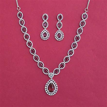 Cubic Zirconia Classic Necklace with Rhodium Plating