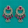 American Diamond Classic Earring With Mehndi Plating