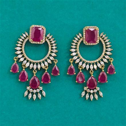 American Diamond Classic Earring With Mehndi Plating