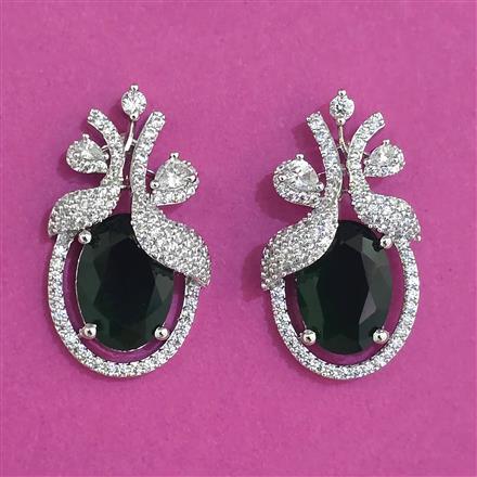 American Diamond Classic Earring With Rhodium Plating