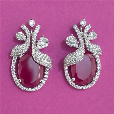 American Diamond Classic Earring With Rhodium Plating