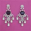 American Diamond Moti Earring With Rhodium Plating