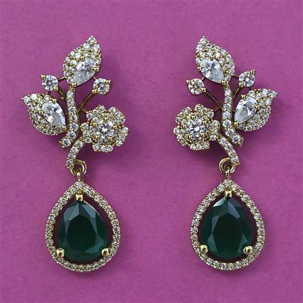 Cubic Zirconia Classic Earring With Mehndi Plating