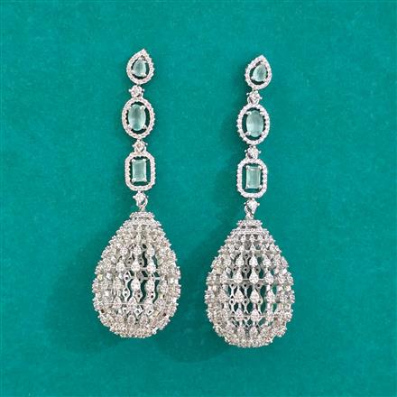 American Diamond Classic Earring With Rhodium Plating