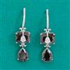 American Diamond Long Earring with Rhodium Plating