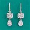 American Diamond Long Earring with Rhodium Plating
