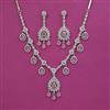 American Diamond Classic Necklace With Rhodium Plating