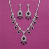 American Diamond Classic Necklace With Rhodium Plating