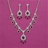 American Diamond Classic Necklace With Rhodium Plating