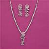 American Diamond Classic Necklace With Rhodium Plating