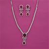 American Diamond Classic Necklace With Rhodium Plating