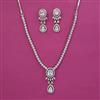 American Diamond Classic Necklace With Rhodium Plating