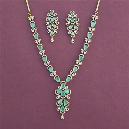 American Diamond Classic Necklace With Mehndi Plating