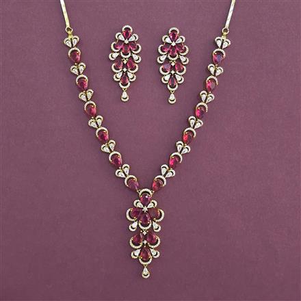 American Diamond Classic Necklace With Mehndi Plating