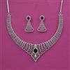 American Diamond Classic Necklace With Rhodium Plating