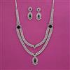 American Diamond Classic Necklace With Rhodium Plating