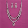 American Diamond Classic Necklace With Rhodium Plating