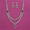 American Diamond Classic Necklace With Rhodium Plating