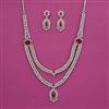 American Diamond Classic Necklace With Rhodium Plating