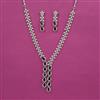 American Diamond Classic Necklace With Rhodium Plating