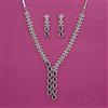 American Diamond Classic Necklace With Rhodium Plating