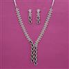 American Diamond Classic Necklace With Rhodium Plating