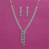 American Diamond Classic Necklace With Rhodium Plating