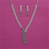 American Diamond Classic Necklace With Rhodium Plating