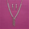 American Diamond Classic Necklace With Rhodium Plating