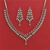 American Diamond Classic Necklace With Rhodium Plating