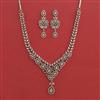 American Diamond Classic Necklace With 2 Tone Plating Rhodium Plating