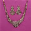 American Diamond Classic Necklace With Mehndi Plating 2 Tone Plating Rhodium Plating