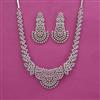 American Diamond Classic Necklace With Mehndi Plating 2 Tone Plating Rhodium Plating