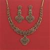 American Diamond Classic Necklace With Rhodium Plating Mehndi Plating