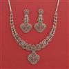 American Diamond Classic Necklace With Rhodium Plating Mehndi Plating