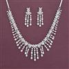 American Diamond Classic Necklace With Rhodium Plating