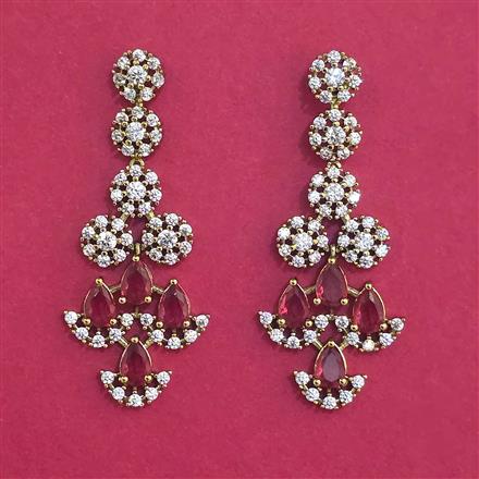 Cubic Zirconia Classic Earring With Mehndi Plating