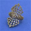American Diamond Adjustable Ring With Mehndi Plating