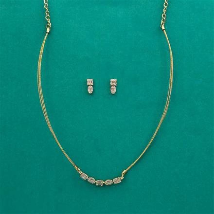 American Diamond Classic Pendant Set with Rhodium Plating 2 Tone Plating Mehndi Plating