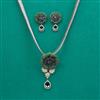 American Diamond Classic Pendant Set with Black Plating