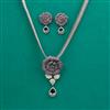 American Diamond Classic Pendant Set with Black Plating