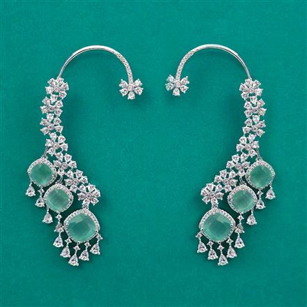 American Diamond Earcuff with Rhodium Plating