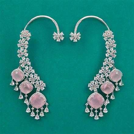 American Diamond Earcuff with Rhodium Plating
