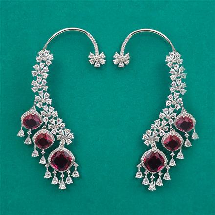 American Diamond Earcuff with Rhodium Plating